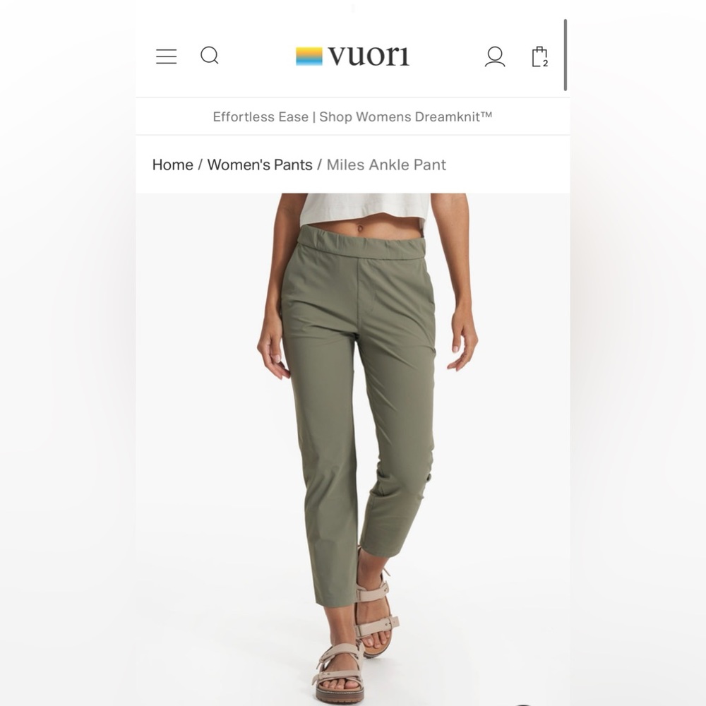 Vuori Green Ankle Pant — Barely worn